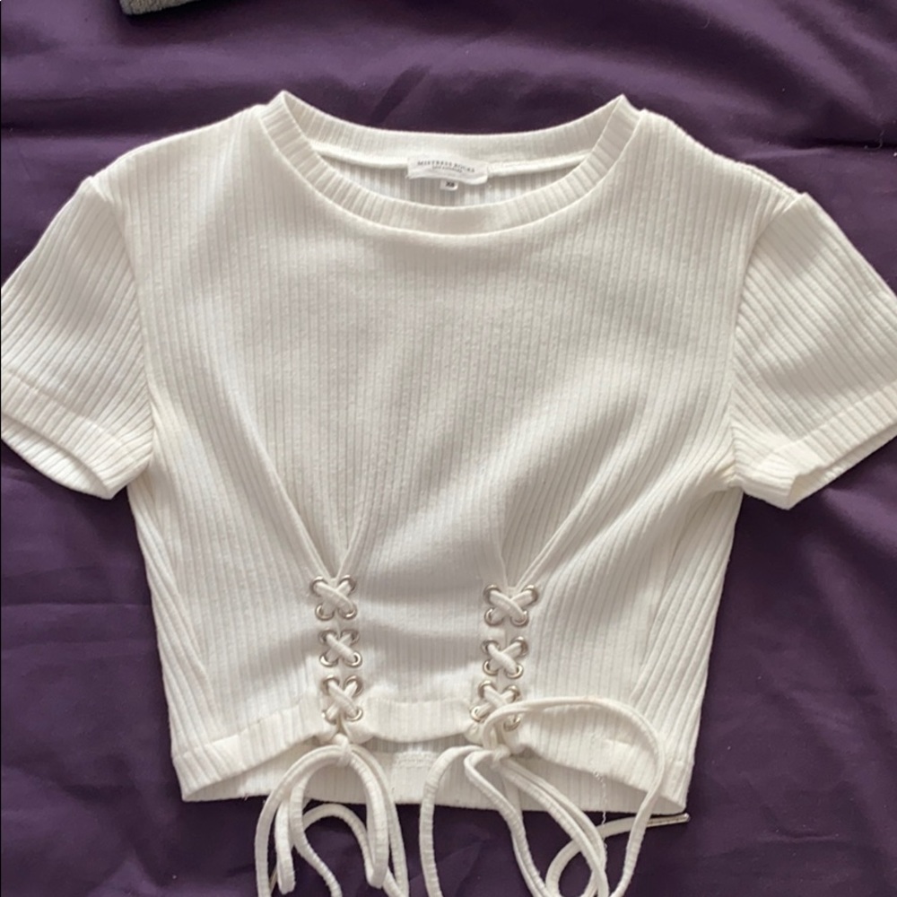 HOUSE OF CB WHITE CROP TOP